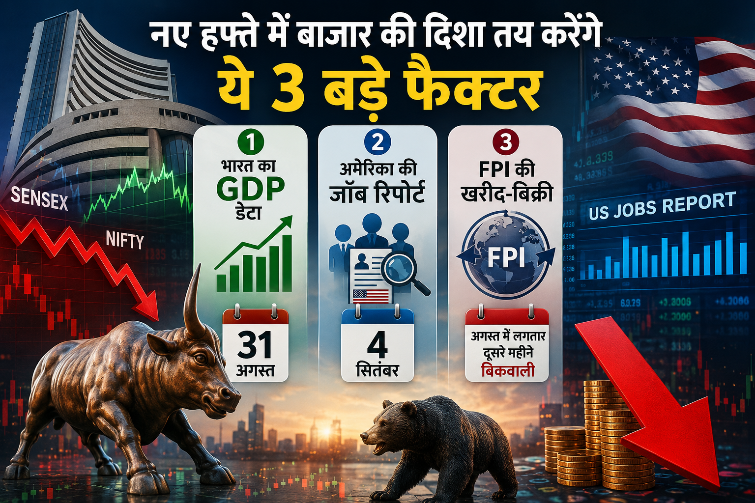 US से भारत तक अगले हफ्ते शेयर बाजार की चाल तह करेंगे ये 3 बड़े फैक्टर