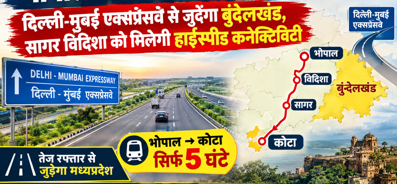 भोपाल से कोटा सिर्फ 5 घंटे में ! दिल्ली-मुबई एक्सप्रेसवे से जुदेंगा बुंदेलखंड, सागर विदिशा को मिलेगी हाईस्पीड कनेक्टिविटी