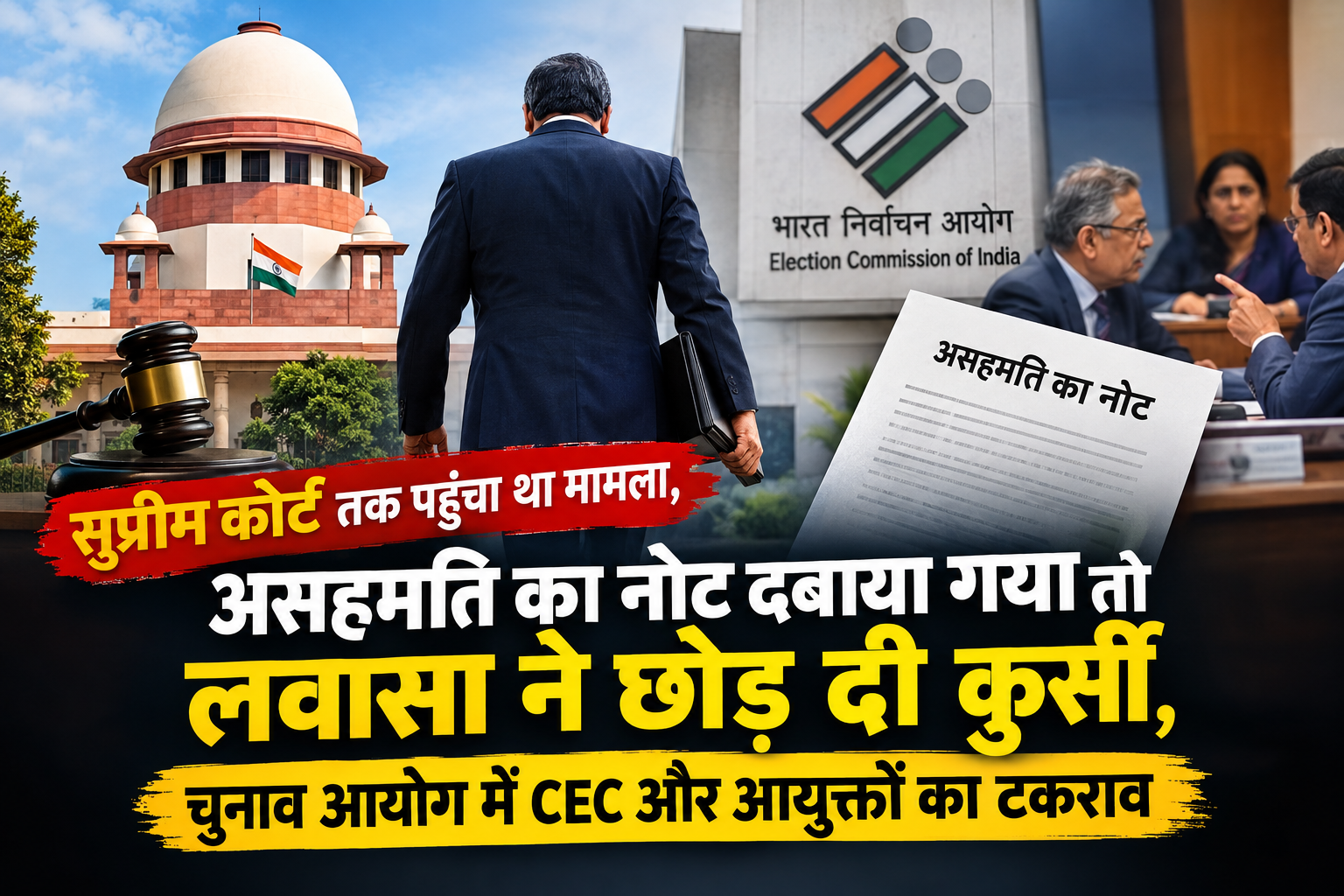 सुप्रीम कोर्ट तक पहुंचा था मामला, असहमति का नोट दबाया गया तो लवासा ने छोड़ दी कुर्सी, चुनाव आयोग में CEC और आयुक्तों का टकराव