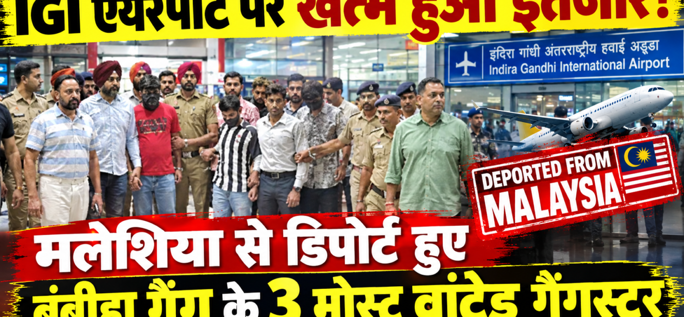 IGI एयरपोर्ट पर ख़तम हुआ इंतजार ! मलेशिया से डिपोर्ट हुए बंबीहा गैग के तीन मोस्ट वांटेड गैंग्स्टर