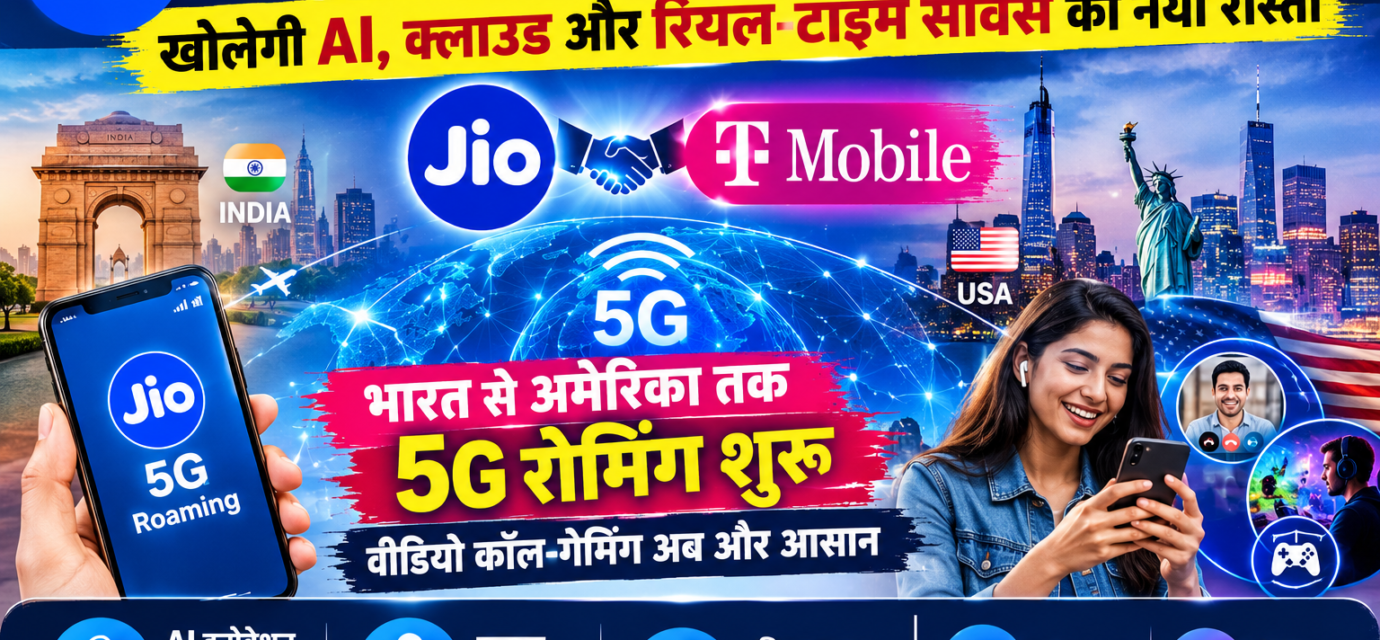 सिर्फ रोमिंग नहीं: Jio-T-Mobile की डील खोलेगी AI, क्लाउड और रियल-टाइम सर्विस का नया रास्ता, भारत से अमेरिका तक 5G रोमिंग शुरू, वीडियो कॉल-गेमिंग अब और आसान