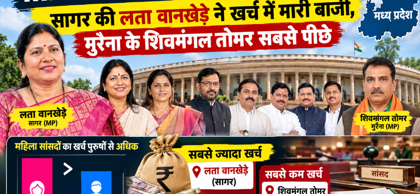 "MP में महिला सांसद पुरुषों से आगे, सागर की लता वानखेड़े ने खर्च में मारी बाजी, मुरैना के शिवमंगल तोमर सबसे पीछे"