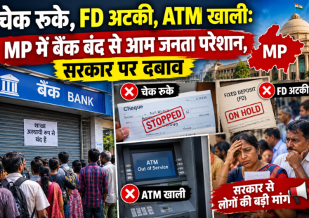 "चेक रुके, FD अटकी, ATM खाली: MP में बैंक बंद से आम जनता परेशान, सरकार पर दबाव"