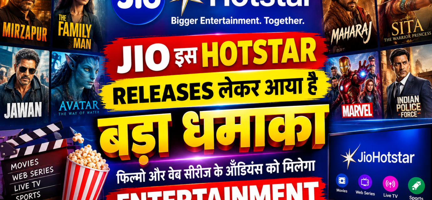 JIO इस HOTSTAR RELEASES लेकर आया है बड़ा धमाका फिल्मो और वेब सीरीज के ऑडियंस को मिलेगा ENTERTAINMENT